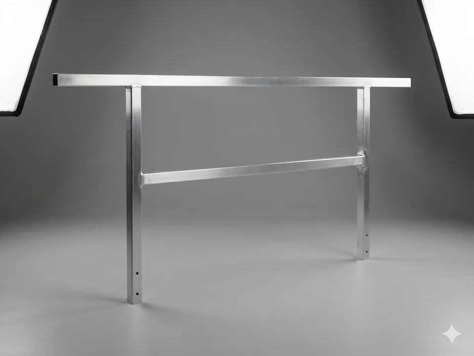 Welded aluminum safety rail frame produced by RWS